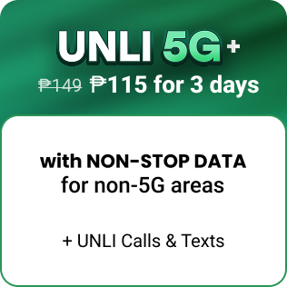 UNLI 5G+ w/ NSD 149 now 115